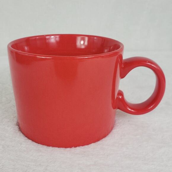 Starbucks 2017 Wide Mouth Red Ceramic Mug Gold Logo 12 oz. - Picture 2 of 7